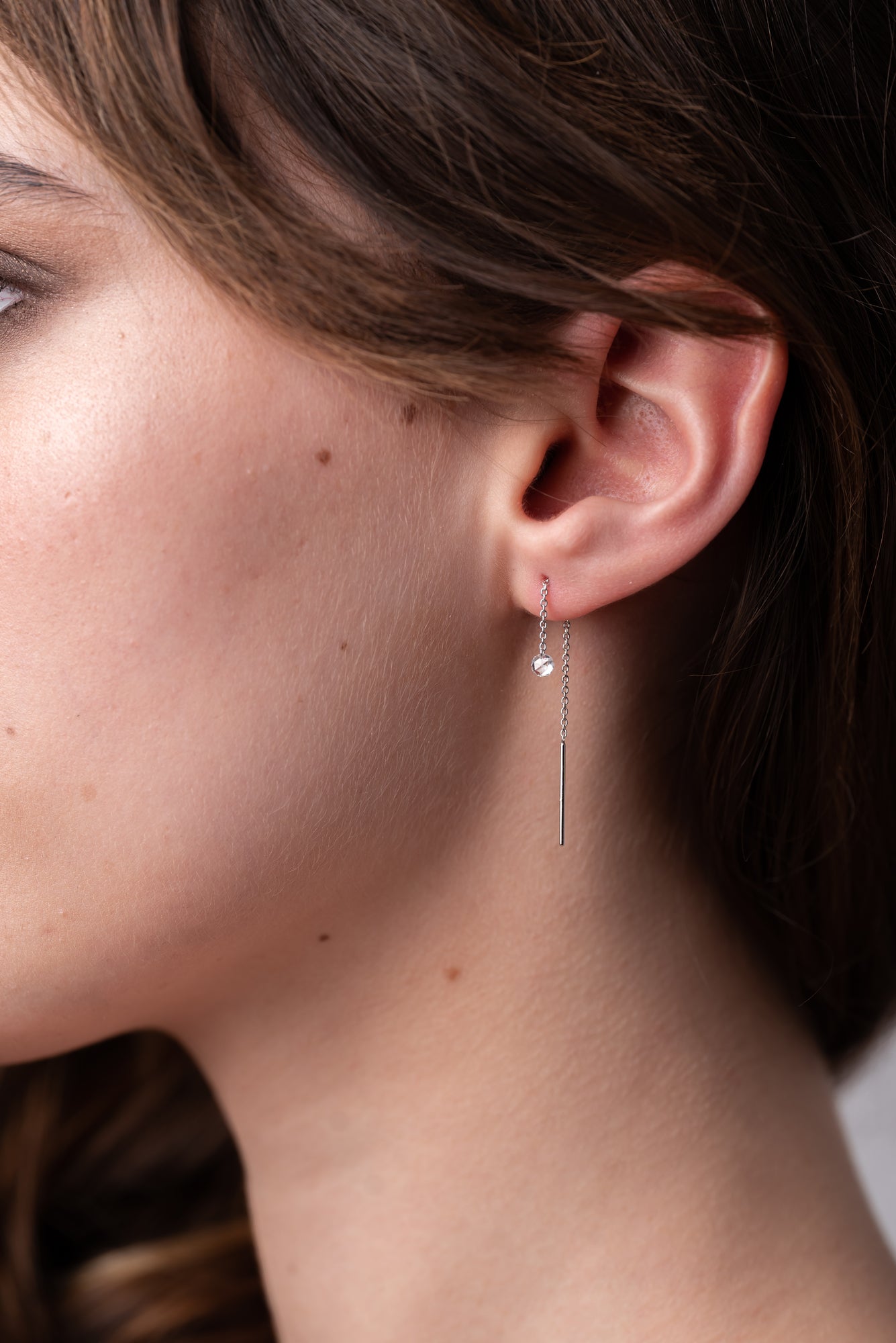 Chain Earring with Diamond